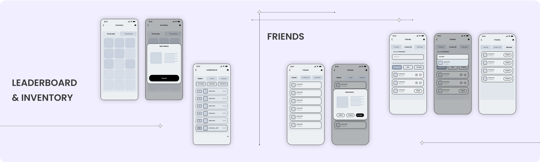 Wireframes of other prefabs