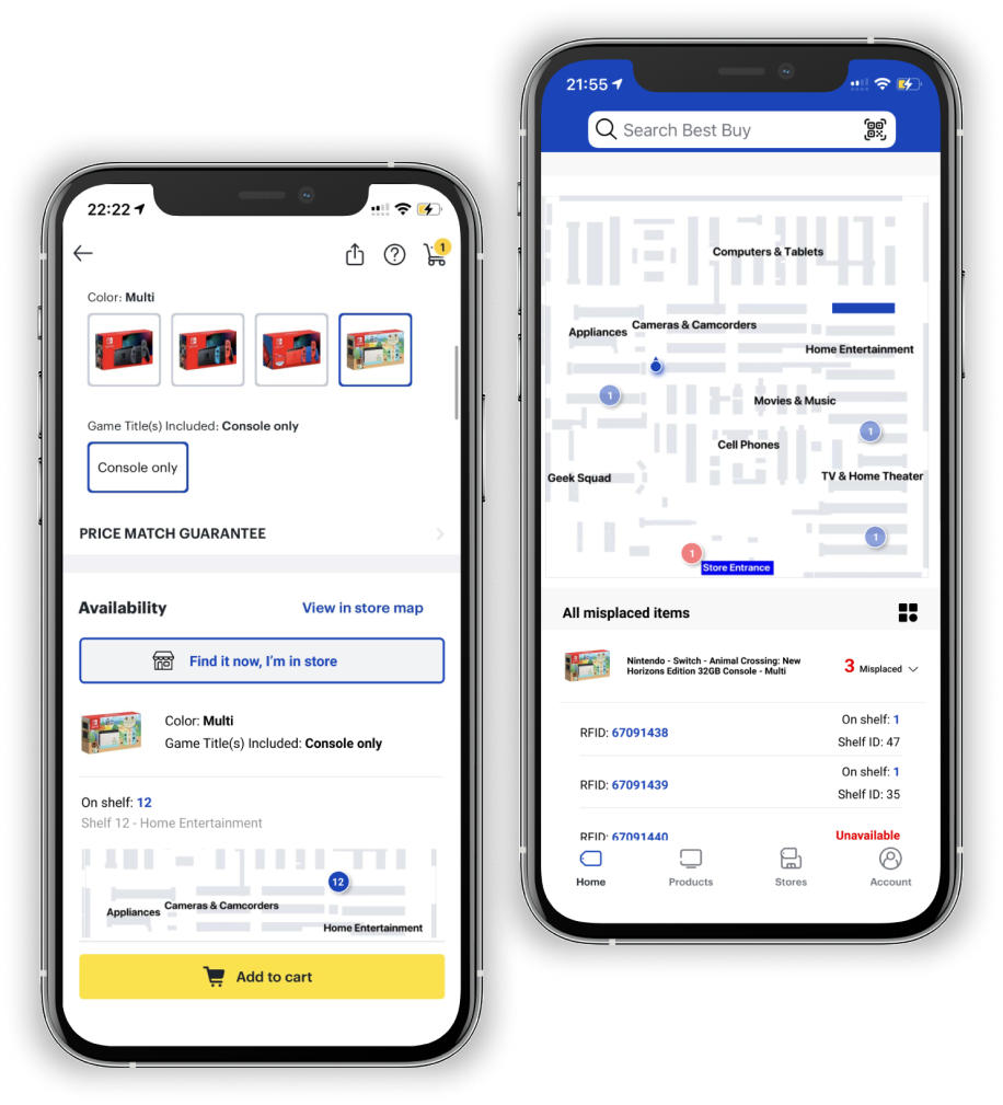 FindItNow product screens